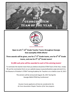 Open to all 1 -12 Grade Teacher Teams throughout Georgia that