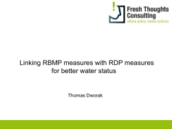 Linking RBMP measures with RDP measures for better water status