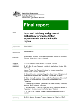 Improved hatchery and grow-out technology for marine