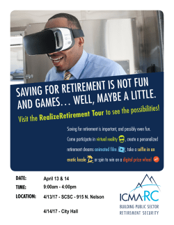 SAVING FOR RETIREMENT IS NOT FUN AND GAMES&hellip; WELL