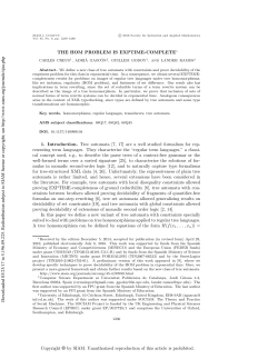 The HOM Problem is EXPTIME-Complete | SIAM Journal on