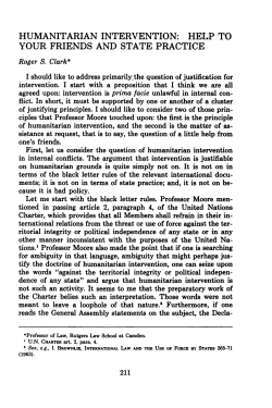 Humanitarian Intervention: Help to Your Friends and State Practice