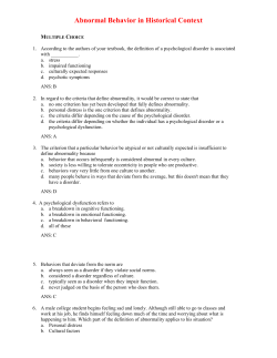 Abnormal Behavior in Historical Context