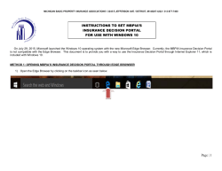 Page | 1 INSTRUCTIONS TO SET MBPIA`S INSURANCE DECISION