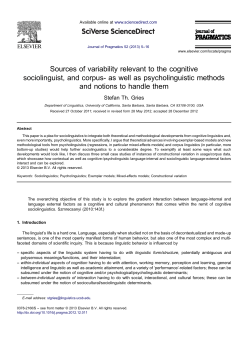 Sources of variability relevant to the cognitive