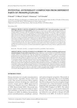 potential antioxidant compounds from different parts of