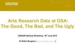 Arts Research Data at GSA