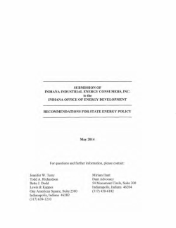 submission of indiana industrial energy consumers,inc