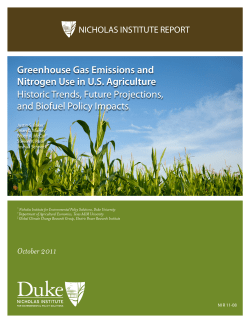 Greenhouse Gas Emissions and Nitrogen Use in U.S. Agriculture