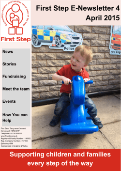 First Step E-Newsletter 4 April 2015
