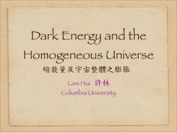 Dark Energy and the Homogeneous Universe