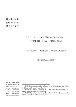 Rutcor Research Report Variable and Term Removal