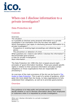 ICO lo When can I disclose information to a private investigator?