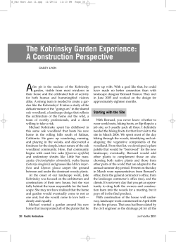 The Kobrinsky Garden Experience: A