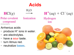 Chapter 8 Acids and Bases