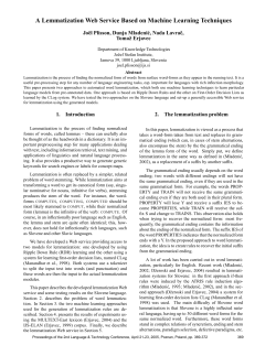 A Lemmatization Web Service Based on Machine Learning