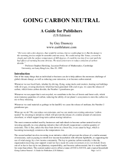 Going Carbon Neutral - The Green Press Initiative