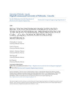 REACTION PATHWAY INSIGHTS INTO THE SOLVOTHERMAL