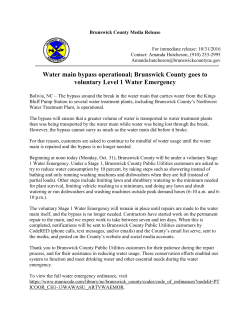 Brunswick County goes to voluntary Level 1 Water Emergency