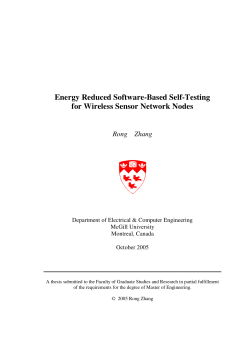 Energy Reduced Software-Based Self