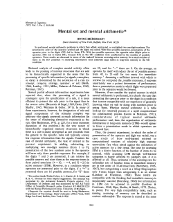 Mental set and mental arithmetic*