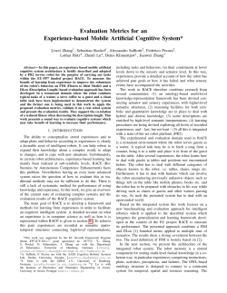Evaluation Metrics for an Experience-based Mobile Artificial