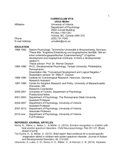 curriculum vita - University of Victoria