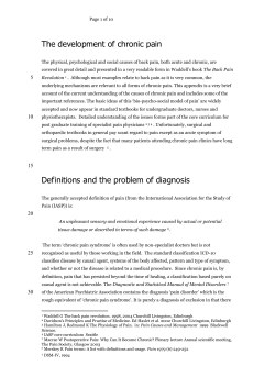 The development of chronic pain