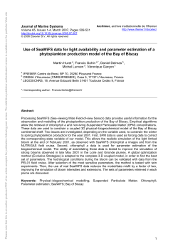 Use of SeaWiFS data for light availability and - Archimer
