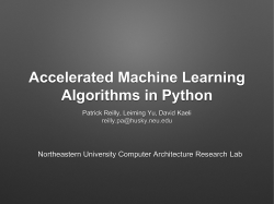Accelerated Machine Learning Algorithms in Python