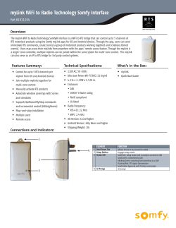myLink WiFi to Radio Technology Somfy Interface