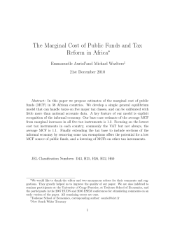 The Marginal Cost of Public Funds and Tax Reform in Africa