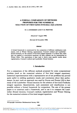 A formal comparison of methods proposed for the numerical solution
