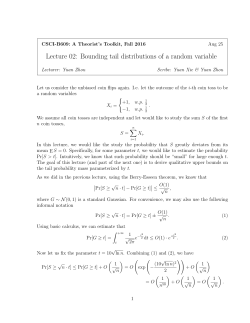 Lecture 02: Bounding tail distributions of a random variable