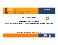 IADC/SPE-178842 Pore Pressure Estimation Using - SPE-GCS
