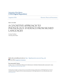 a cognitive approach to phonology: evidence from signed languages