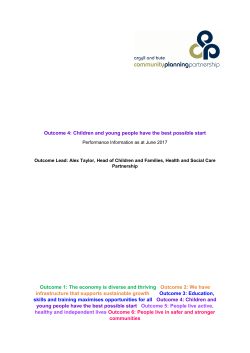 Outcome 4: Children and young people have the best possible start