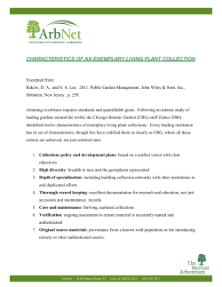 characteristics of an exemplary living plant collection