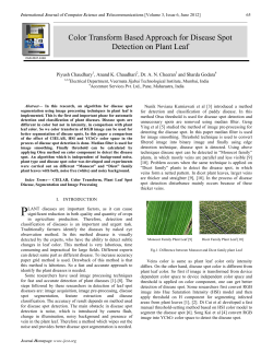 Color Transform Based Approach for Disease Spot Detection on