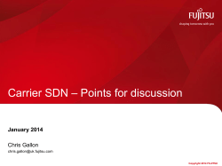 Carrier SDN – Points for discussion