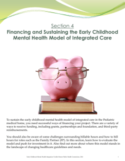 Financing and Sustaining the Early Childhood Mental Health Model