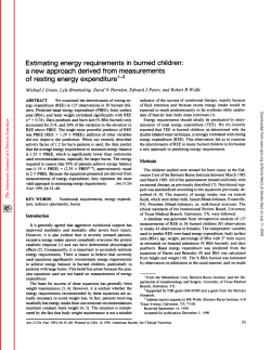 Estimating energy requirements in burned children