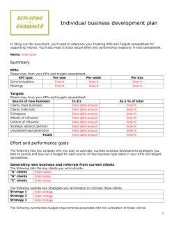Individual business development plan