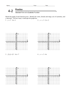 4.2 Quadratics in Standard Form