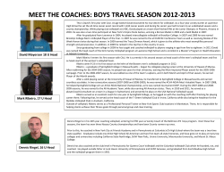 meet the coaches: boys travel season 2012-2013