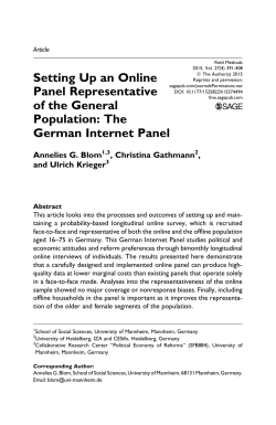 Setting Up an Online Panel Representative of the General