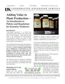 An Introduction to Policies and Regulations for Kentucky Producers