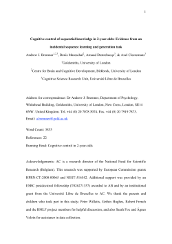 1 Cognitive control of sequential knowledge in 2-year