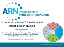 Competency Model for Professional Rehabilitation Nursing