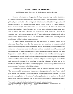 ON THE LOGIC OF ATTITUDES
